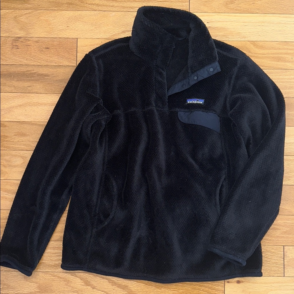 Patagonia Black T Fleece 1/4 Snap Sweatshirt Jacket